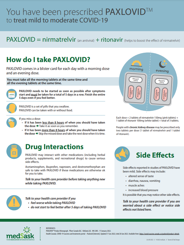 Paxlovid Patient Handout